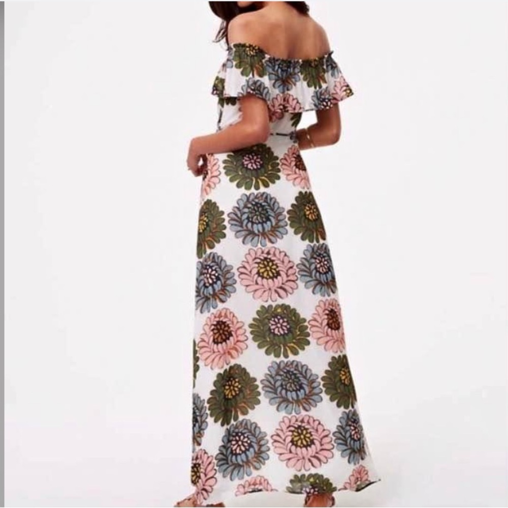LOFT Floral Off the Shoulder Lined Maxi Dress